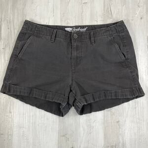 Old Navy Black Boyfriend 100% Cotton Cuffed 3.5" Shorts 8 Regular